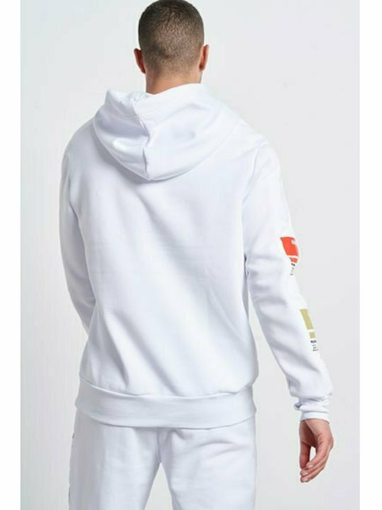 BodyTalk Men's Sweatshirt with Hood and Pockets White