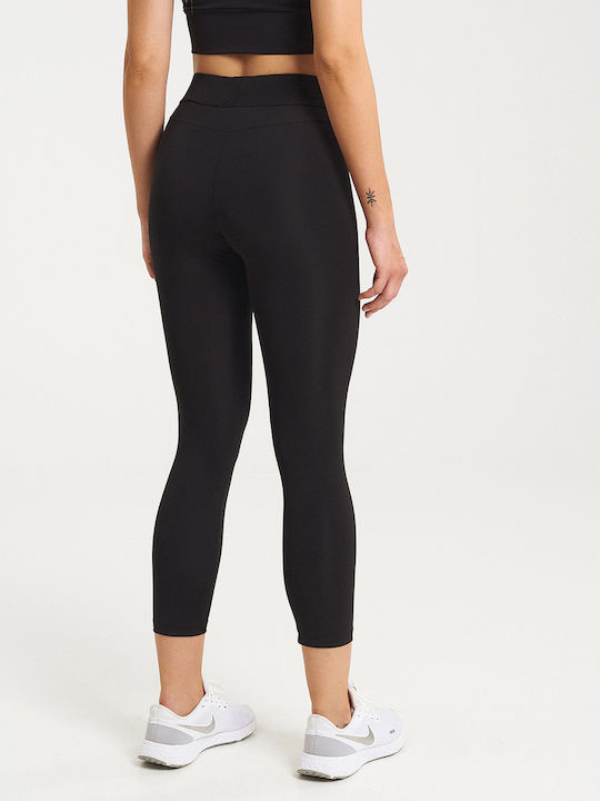 Zero Level San Frauen Gekürzt Leggings Hochgeschnitten Raven Black