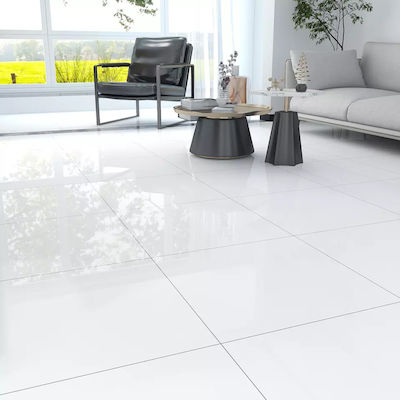 Ravenna Super White Rectified 019648 Placă Podea / Perete Interior din Granit Lucios 60x60cm Alb