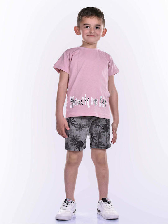 Nek Kids Wear Kids Set with Shorts Summer 2pcs Pink