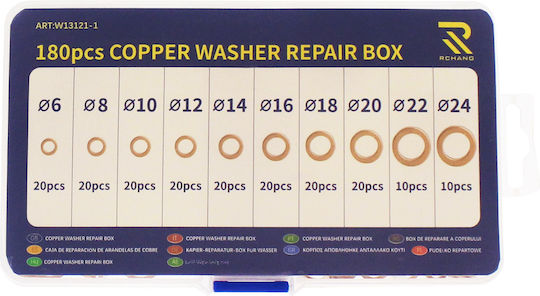 Factory Pipe Thread Sealant Set Copper Sealing Washers 180 pieces