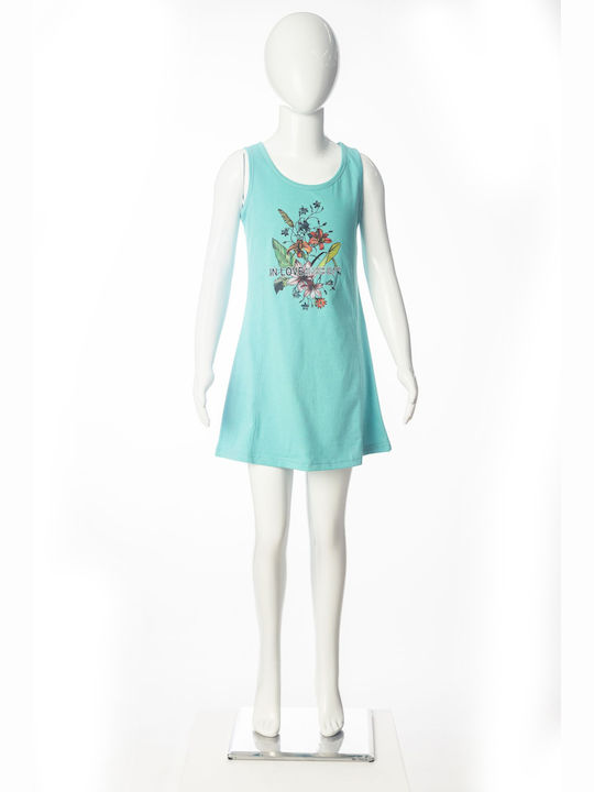 Joyce Kids Dress Sleeveless Turquoise