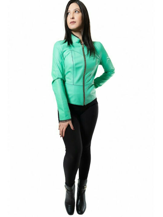 V-51 WOMEN'S LEATHER JACKET GREEN