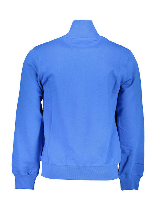 La Martina Men's Sweatshirt Jacket with Hood and Pockets Blue