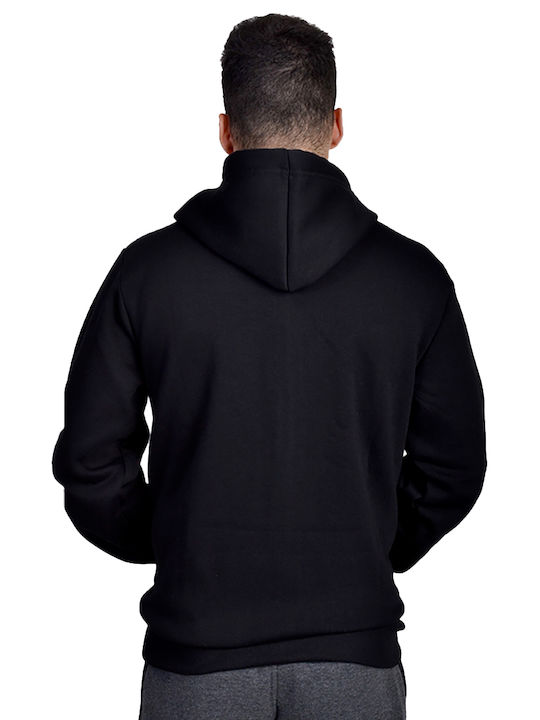 Paco & Co Herren Sweatshirt Jacke mit Kapuze und Taschen Schwarz