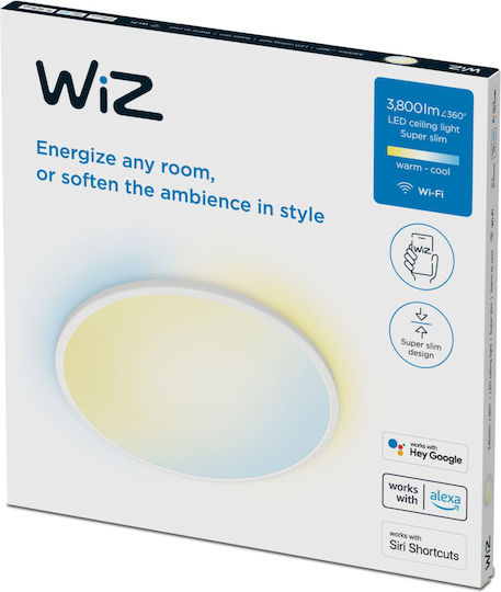 WiZ Smart Πλαφονιέρα Οροφής 55εκ. Λευκή με Ενσωματωμένο LED και Τηλεχειριστήριο