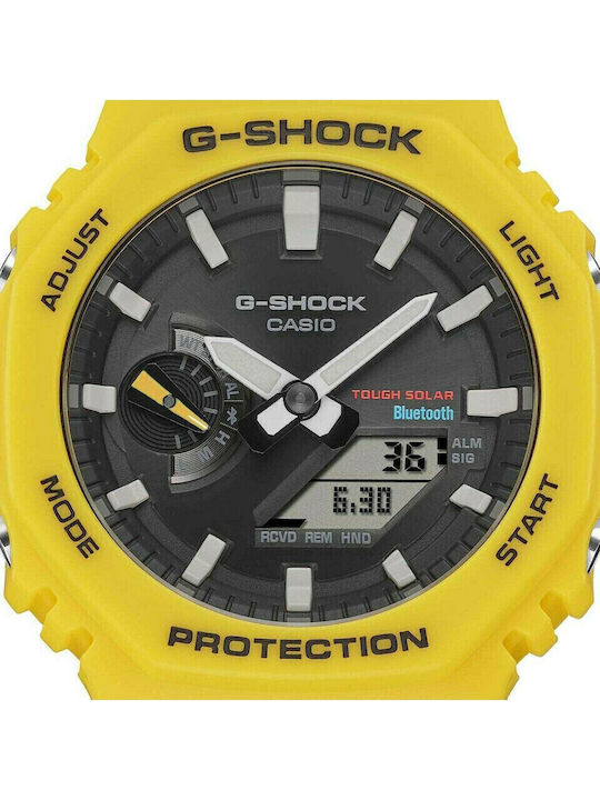 Casio G-Shock Ανδρικό Ρολόι 45.5mm Χρονογράφος Μπαταρίας με Κίτρινο Καουτσούκ Λουράκι