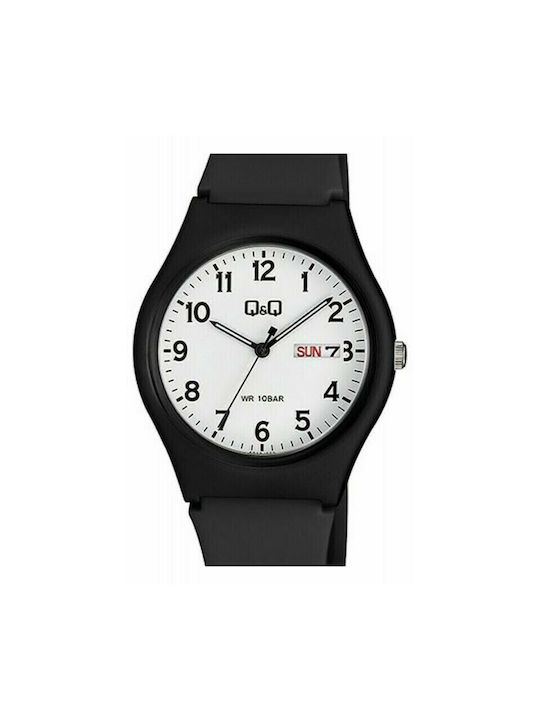 Q&Q Watch Battery with Black Rubber Strap A212J003Y