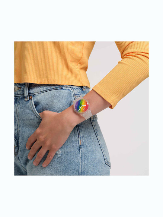 Swatch Stripe Fierce Ρολόι Μπαταρίας με Καουτσούκ Λουράκι Swatch Stripe Fierce Ρολόι Μπαταρίας με Καουτσούκ Λουράκι