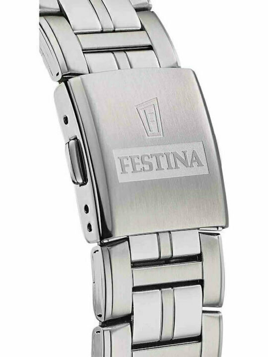 Festina Men's Watch 43mm Chronograph Battery with Silver Metal Bracelet