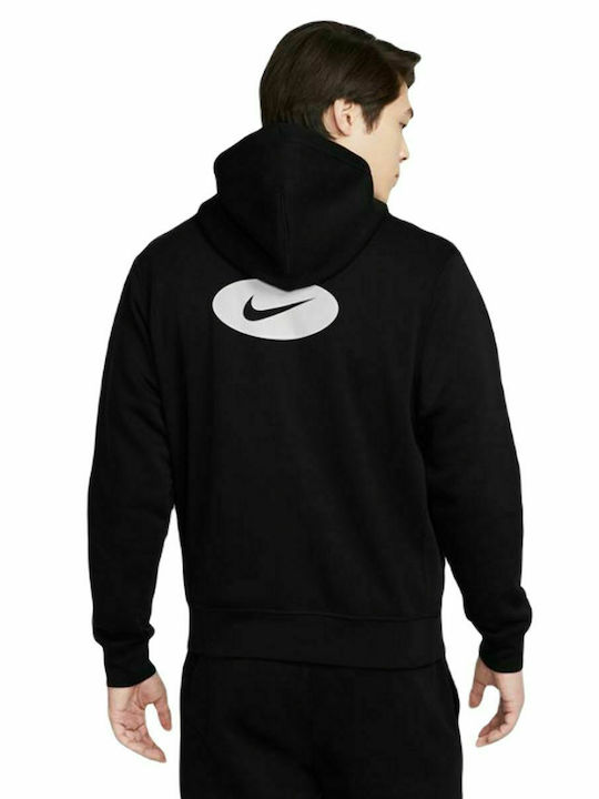 Nike Swoosh League Men's Sweatshirt Jacket with Hood and Pockets Black