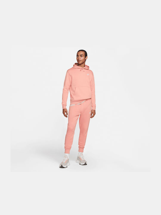 Nike Sportswear Club Men's Sweatshirt with Hood and Pockets Pink