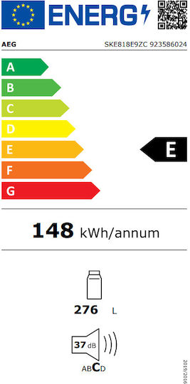 AEG Frigider de conservare încorporat 276lt Î176.9xL55.6xA54.9cm. Alb SKE818E9ZC