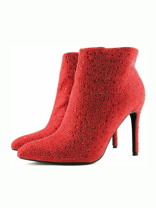 Alta Moda Women's Ankle Boots with High Heel Red