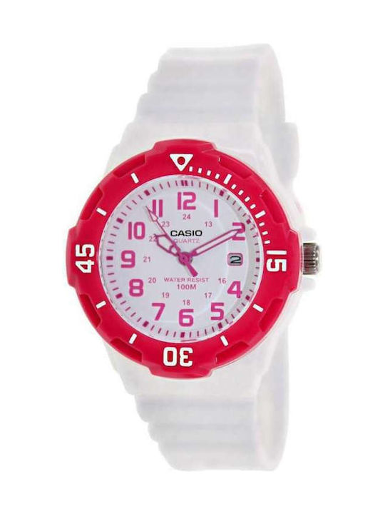 Casio Women's Watch with White Rubber Strap