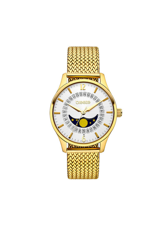 Breeze Allura Watch with Gold Metal Bracelet