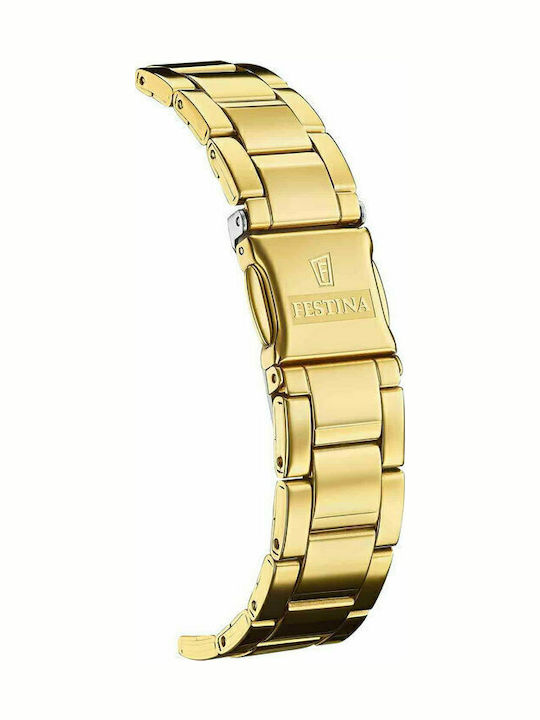 Festina Crystals Damenuhr 34,5mm Batterie mit Gold Rostfreier Stahl Armband