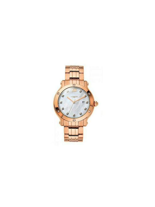 Vogue Grace Crystal Rose Gold Stainless Steel Bracelet