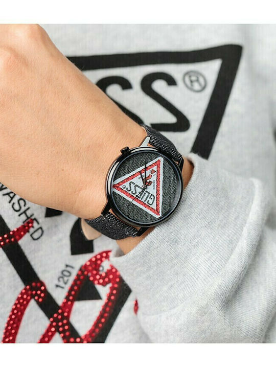 Guess Γυναικείο Ρολόι 38mm Μπαταρίας με Μαύρο Υφασμάτινο Λουράκι
