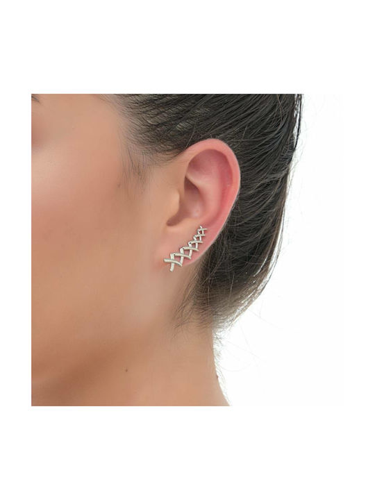 Oxzen Ohrringe Ear Climbers aus Silber