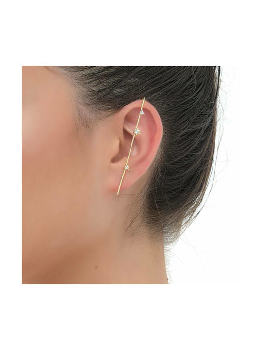 Oxzen Ohrringe Ear Climbers aus Silber Vergoldet mit Steinen