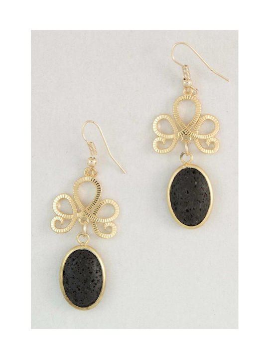 Earrings Pendants Gold Plated with Stones