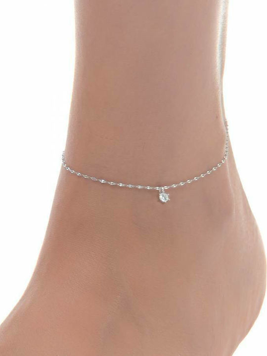 Oxzen Дамско Гривна Anklet Верига от Сребърен с Циркон