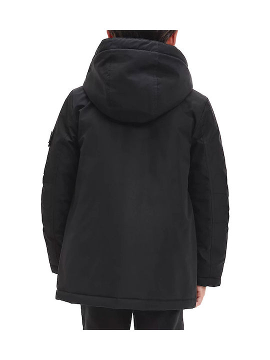 Kids' Parka Long with Hood Black