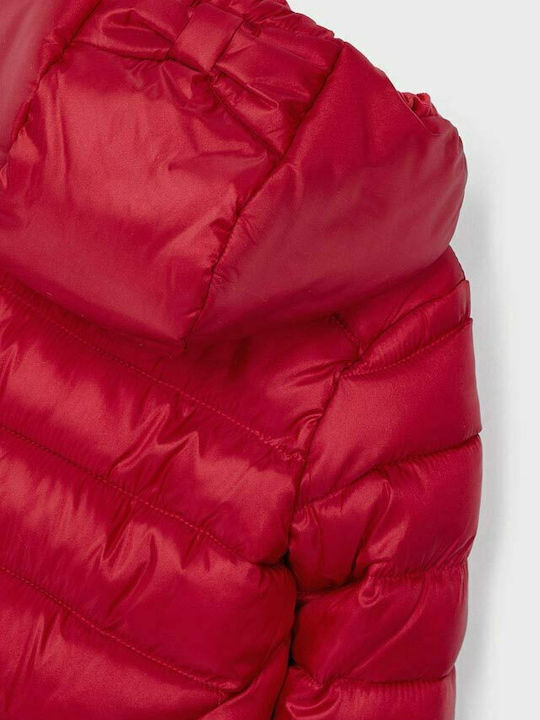 Ecofriends Kids Quilted Short Double Sided Hooded Red Jacket