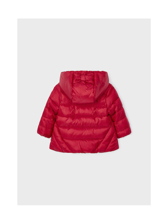 Mayoral Kids Quilted Jacket short Double Sided Hooded Red