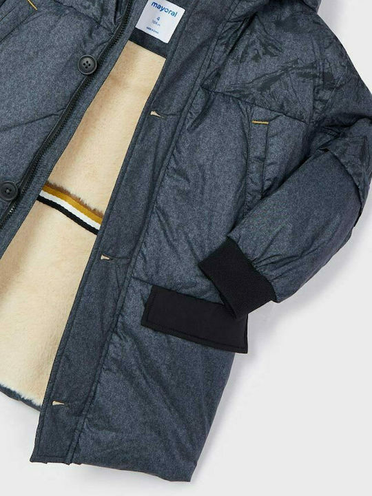 Kids' Casual Jacket Long with Lining & Hood Gray