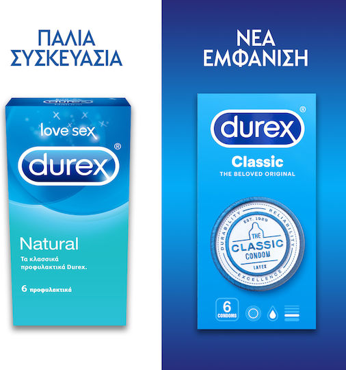 Durex Προφυλακτικά Classic 6τμχ 56mm Natural