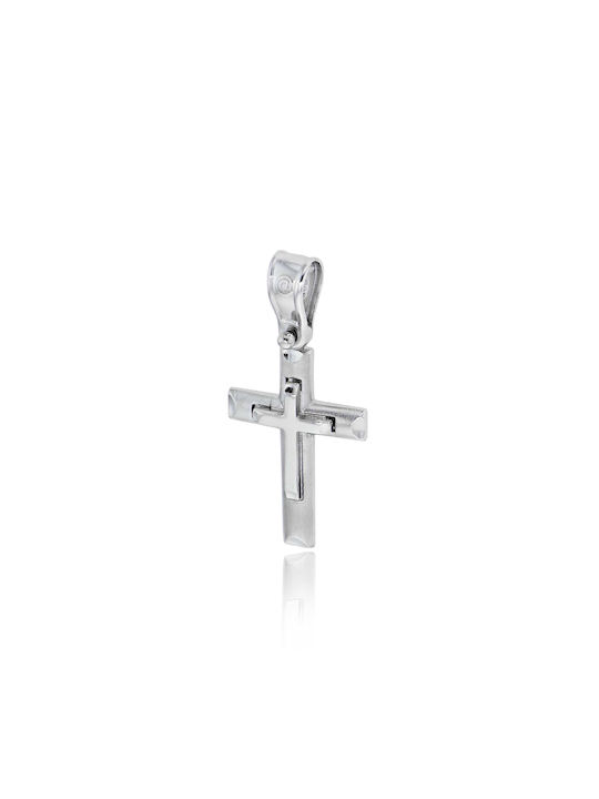 Skaras Jewels Men's White Gold Cross 14K