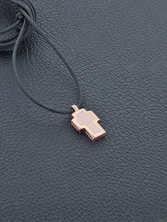 Very Gavello Women's Rose Gold Cross 9K with Cord Tattoo VPTA X