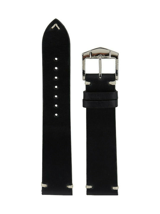 Rochet Tulsa Δερμάτινο Λουράκι Μαύρο 22mm