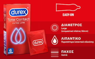 Durex Προφυλακτικά Total Contact Λεπτά 6τμχ