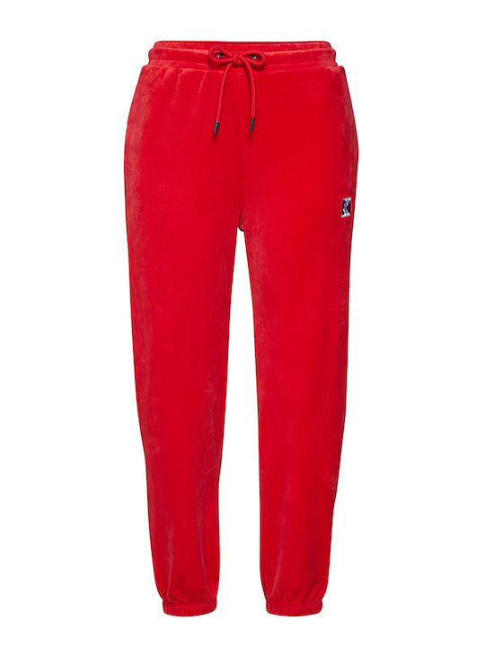 Pantaloni de Trening cu elastic Catifea Roșu