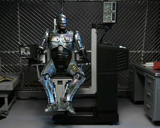 Neca RoboCop RoboCop Повредена В Битка (Със Стол) Фигура За Действие Висока 18 См В Мащаб 1:10