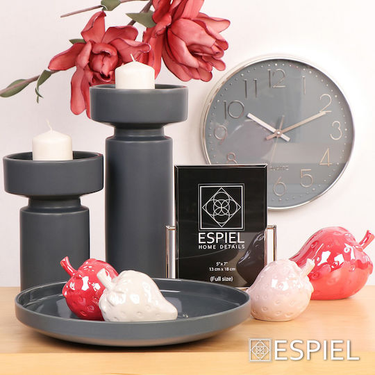 Espiel Dekoratives Obst Erdbeere aus Keramik Pink 13.5x9.5cm 1Stück Espiel Dekoratives Obst Erdbeere aus Keramik Pink 13.5x9.5cm 1Stück