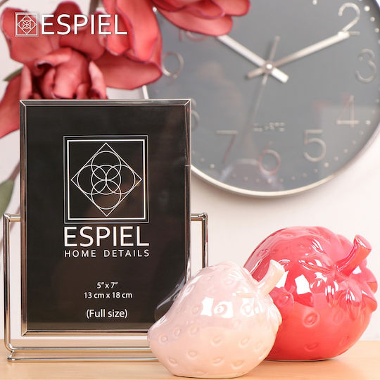 Espiel Διακοσμητικό Φρούτο Φράουλα από Κεραμικό Υλικό Ροζ 13.5x9.5cm