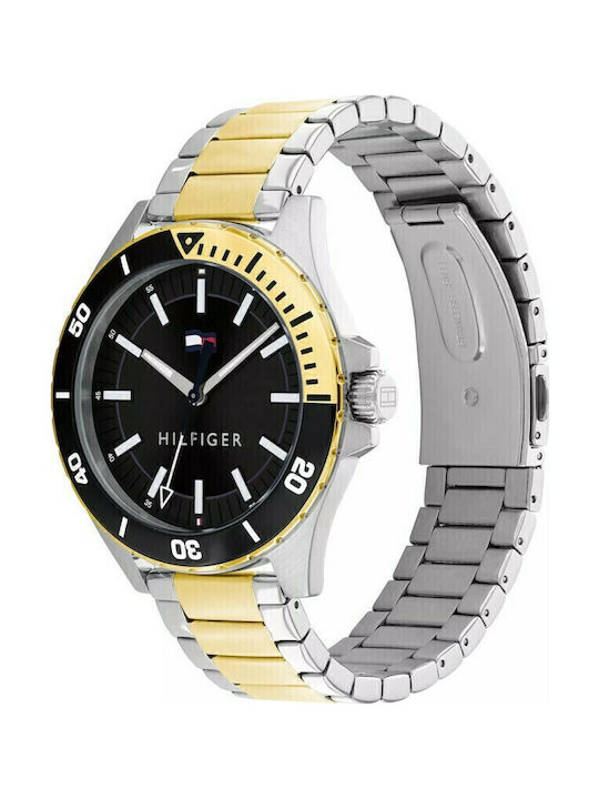Tommy Hilfiger Logan Ανδρικό Ρολόι 43mm Μπαταρίας με Μεταλλικό Μπρασελέ