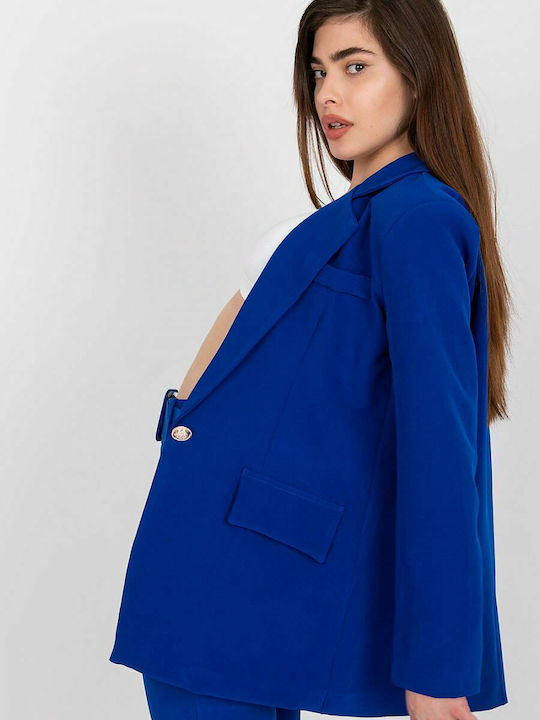 Italy Moda Women's Waisted Blazer Blue