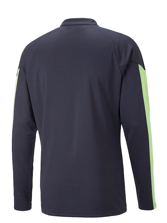 Puma Individualfinal Men's Athletic Long Sleeve Blouse with Zipper Navy Blue