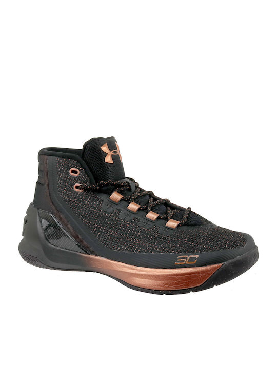 Under Armour Curry 3 Mare Pantofi de baschet Negru / Aliaj Metalic / Cupru Metalic