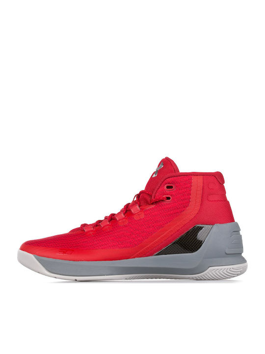 Curry 3 Hoch Basketballschuhe Red / Steel / Metallic Silver