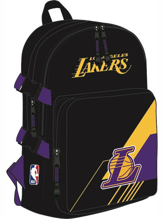 Back Me Up NBA Los Angeles Lakers School Bag Backpack Elementary, Elementary Multicolour with Water Bottle Holder 20Liters