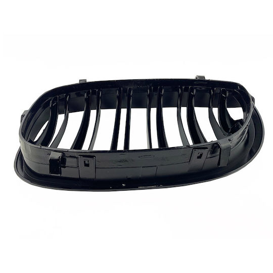 Carner Καρδιές Μάσκας με Διπλή Γρίλια για BMW 3 E46 2003-2006 M4 Look Μαύρο Γυαλιστερό 2τμχ