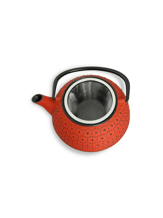 Arare Cast Iron Teapot with Filter Red 800ml