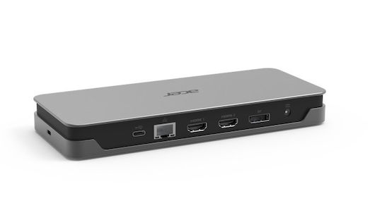Acer USB-C Docking Station with HDMI/DisplayPort 4K Ethernet and Support for 3 Monitors Gray (GP.DCK11.00Q)