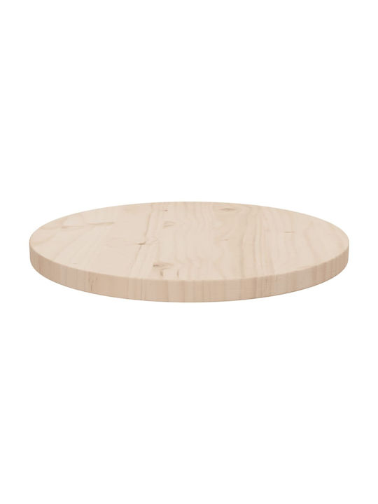 vidaXL Round Solid Wood Table Surface Natural 40x40cm